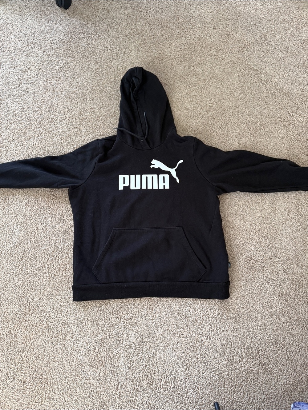 Puma Men’s Black Hoodie with White Logo